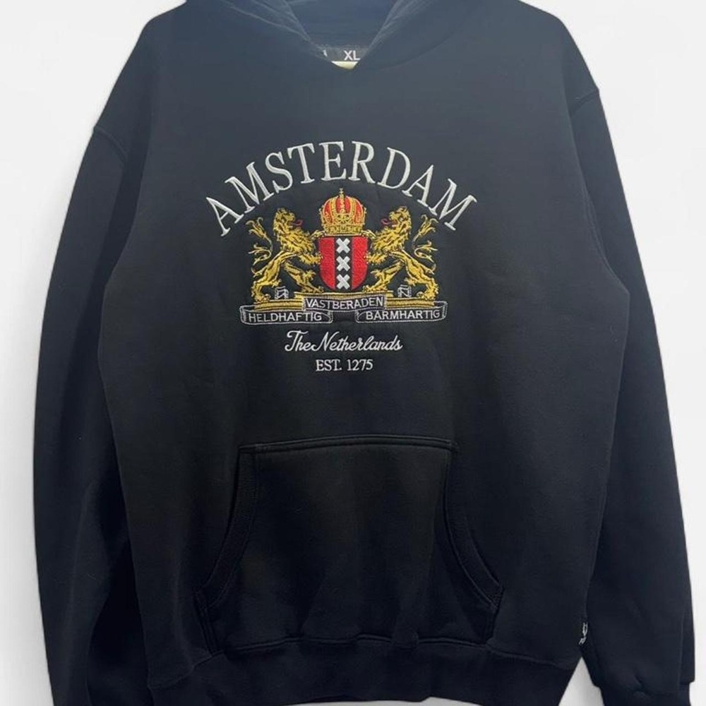 Fox Originals Amsterdam Netherlands Coat of Arms Hoodie Black Mens XL